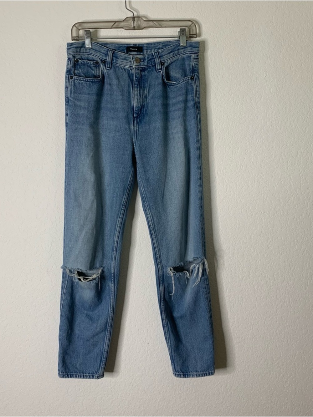 Theory Womens blue Lali jean cahliway denim distressed jeans 27